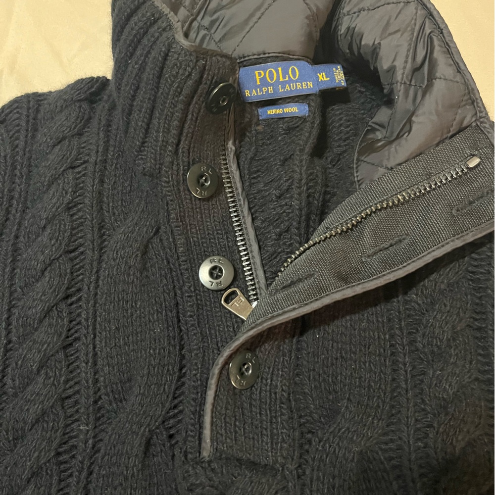 Polo by Ralph Lauren Men's Black Cable Knit Sweater